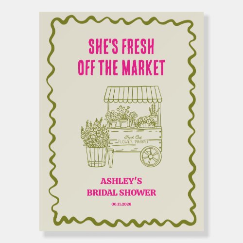 Colorful Fresh Off the Market Bridal Shower Foam Board