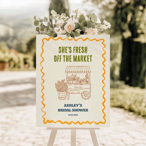 Colorful Fresh Off the Market Bridal Shower Foam Board