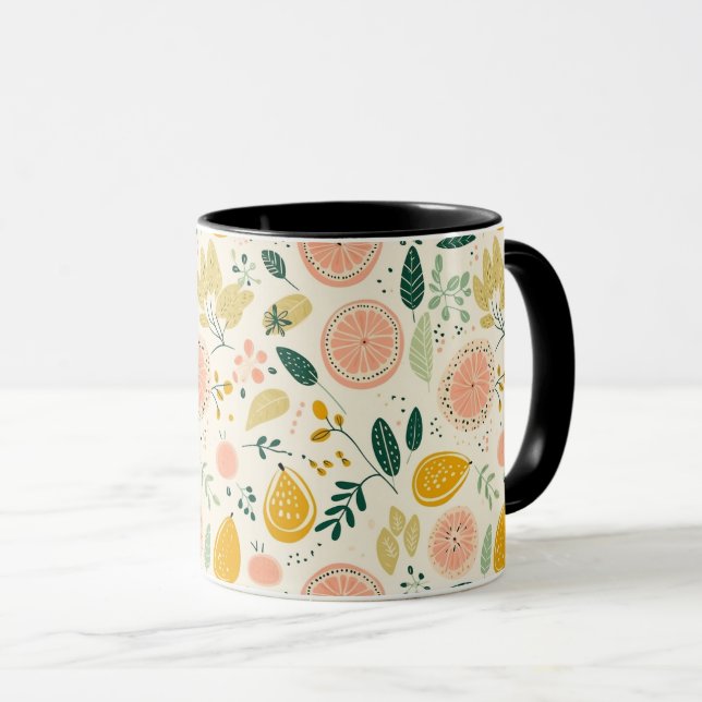 Colorful Fresh Orange Citrus Fruit Seamless Mug (Front Right)