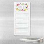Colorful Fresh Watercolor Vegetables Grocery List Magnetic Notepad<br><div class="desc">Stay organized with this bright and colorful list featuring our hand-painted watercolor vegetables. Easily change the title of this list using the text template field provided.</div>