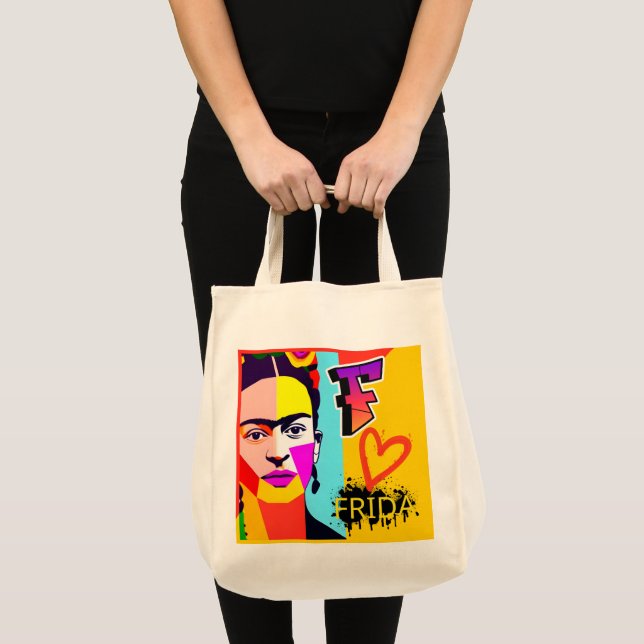 Colorful Frida Kahlo Tote Bag (Front (Product))