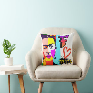 Colorful Frida POP ART Throw Pillow