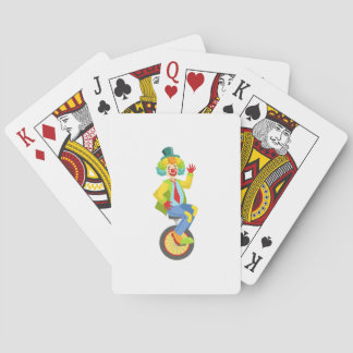Colorful Friendly Clown With Rainbow Wig In Classi Poker Cards