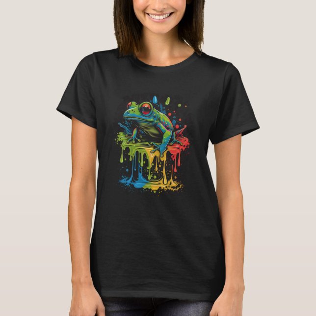 Colorful Frog Graphic Tees Men Women Boys Girls (Front)