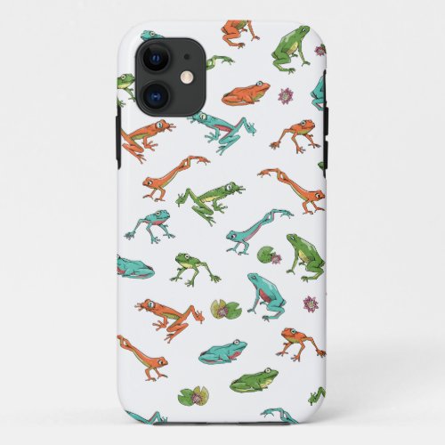 Colorful Frog pattern iPhone 11 Case