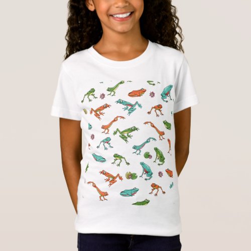 Colorful Frog pattern T_Shirt