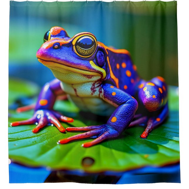 Colorful Frog Shower Curtain (Front)