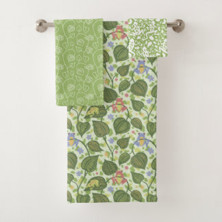 Colorful Frogs Bath Towel Set