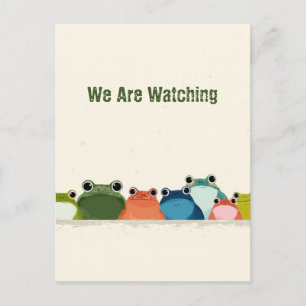 Colorful Frogs Line – Cute Minimal Animal Art Postcard
