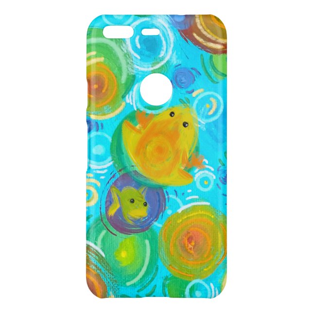 Colorful Frogs on Rainbow Water Phone Case (Back)