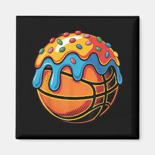 Colorful Frosted Basketball Dessert Style Artwork Magnet