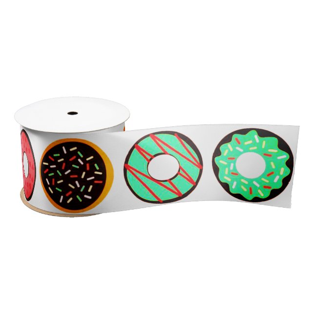 Colorful Frosted Donuts Satin Ribbon (Spool)