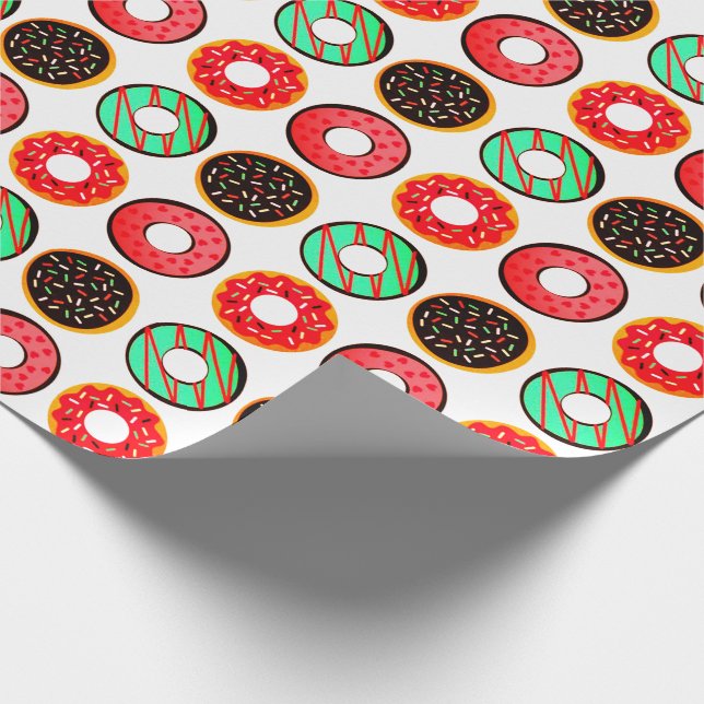 Colorful Frosted Donuts Wrapping Paper (Corner)