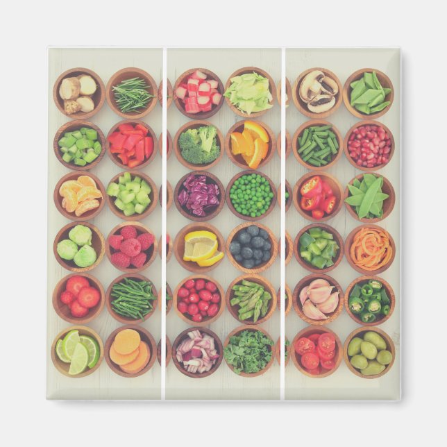 Colorful Fruit and Vegetables Magnet (Front)