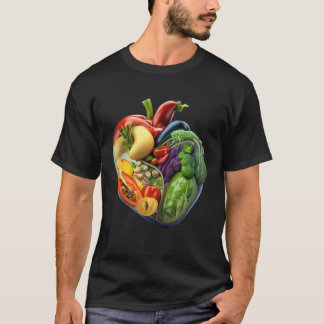 Colorful Fruit and Veggie Healthy Heart s Garden T-Shirt