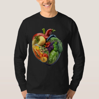 Colorful Fruit and Veggie Healthy Heart s Garden T-Shirt