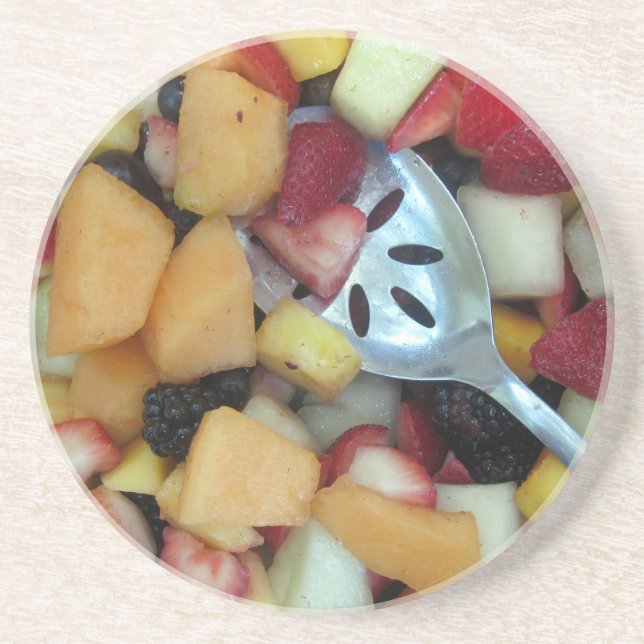Colorful Fruit Assortment Sandstone Coaster (Front)