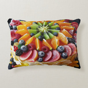 Colorful fruit cake accent pillow