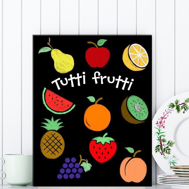 Colorful fruit drawings poster (Creator Uploaded)
