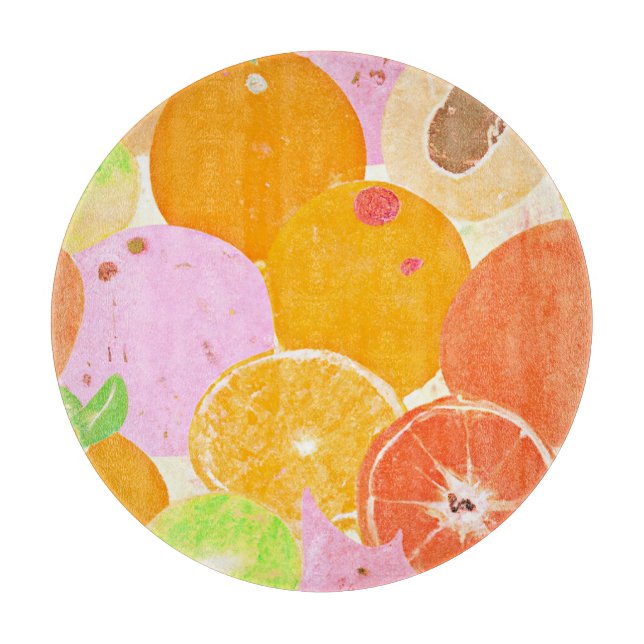 Colorful Fruit Explosion Cutting Board (Front)