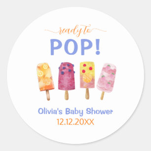 Colorful Fruit Ice Cream Popcicle Baby Shower  Classic Round Sticker
