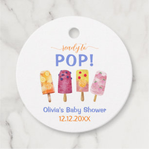 Colorful Fruit Ice Cream Popcicle Baby Shower Favor Tags