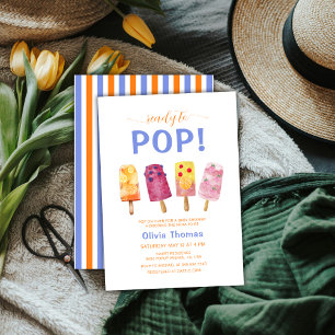 Colorful Fruit Ice Cream Popcicle Baby Shower Invitation