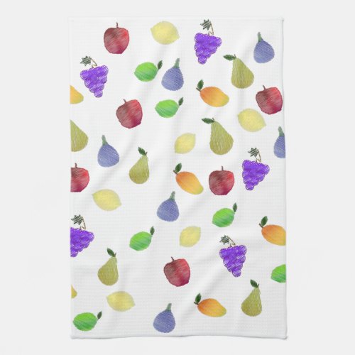 Colorful Fruit Medley Kitchen Towel