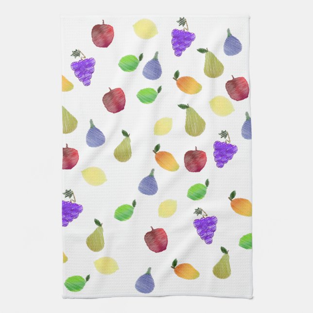 Colorful Fruit Medley Kitchen Towel (Vertical)