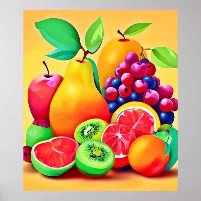 Colorful Fruit Medley Poster (Front)