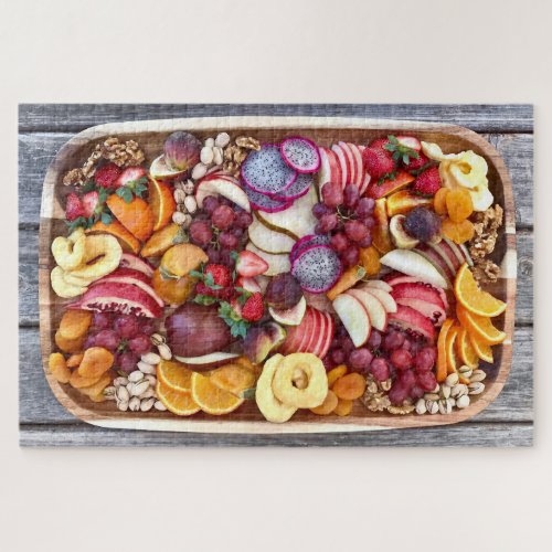 Colorful Fruit Nuts Tray Food Photography Photo Jigsaw Puzzle