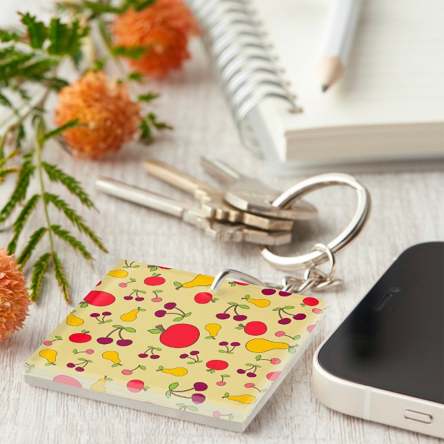 Colorful Fruit Pattern Apples Cherries and Pears  Keychain (Creator Uploaded)