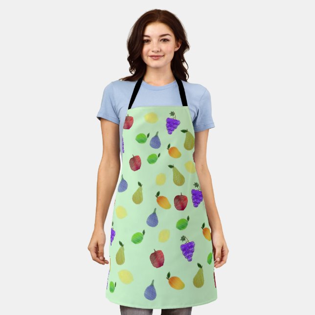 Colorful Fruit Pattern Apron (Worn)