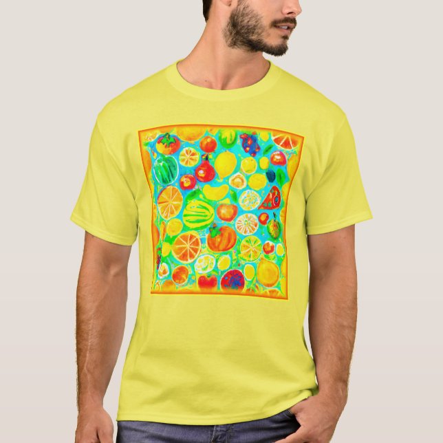 Colorful Fruit Pattern. Buy Now T-Shirt (Front)
