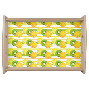Colorful Fruit Pattern Serving Tray