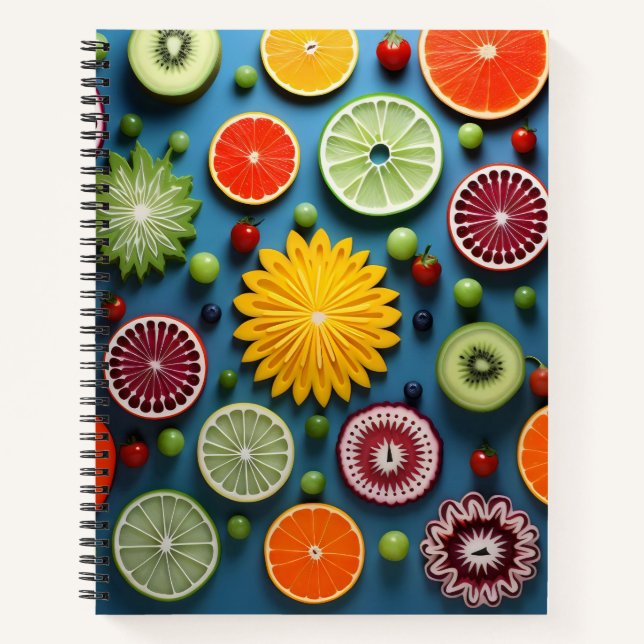 Colorful Fruit Pieces Notebook (Front)