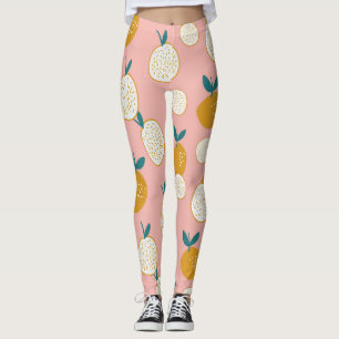 Colorful fruit, seamless background pattern. leggings