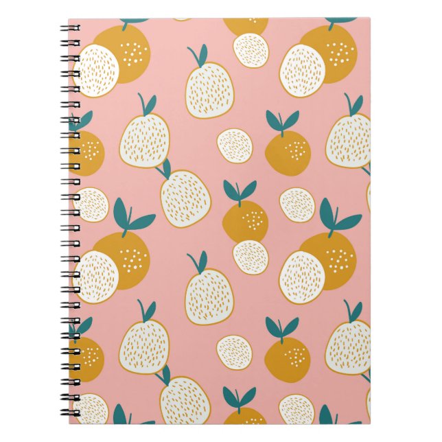 Colorful fruit, seamless background pattern. notebook (Front)