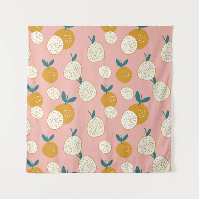 Colorful fruit, seamless background pattern. tapestry (Front)