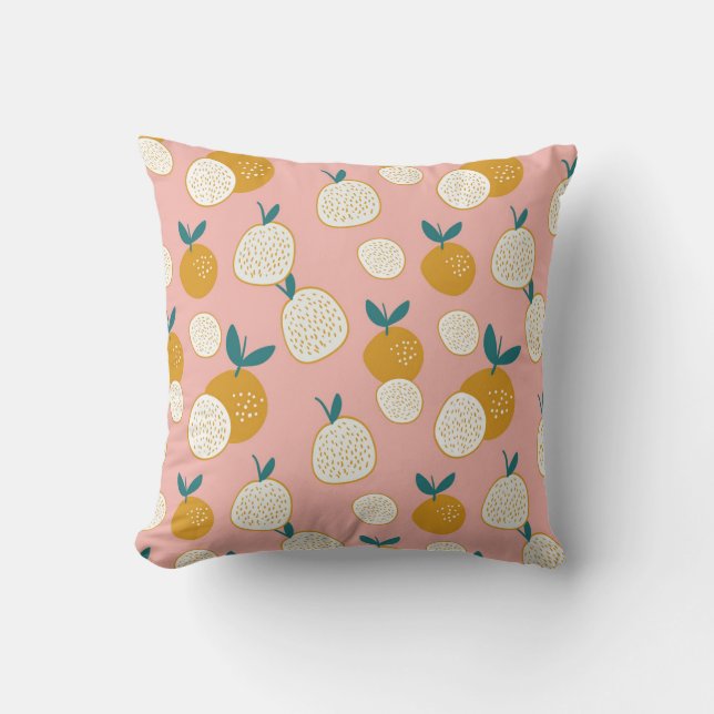 Colorful fruit, seamless background pattern. throw pillow (Front)