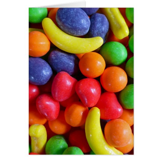 Colorful Fruit Shaped Candy Cards (Front)