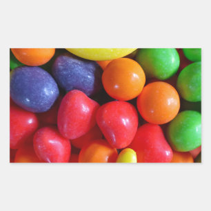 Colorful Fruit Shaped Candy Rectangular Sticker