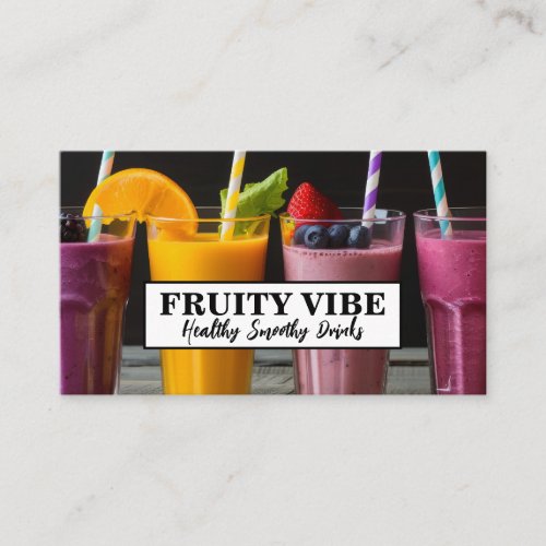 Colorful Fruit Smoothie Drinks Business Card