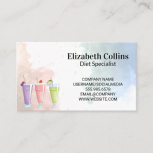 Colorful Fruit Smoothies Business Card