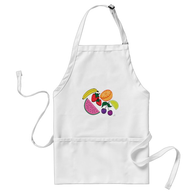 Colorful Fruit Summer, Cool, Fun Adult Apron (Front)
