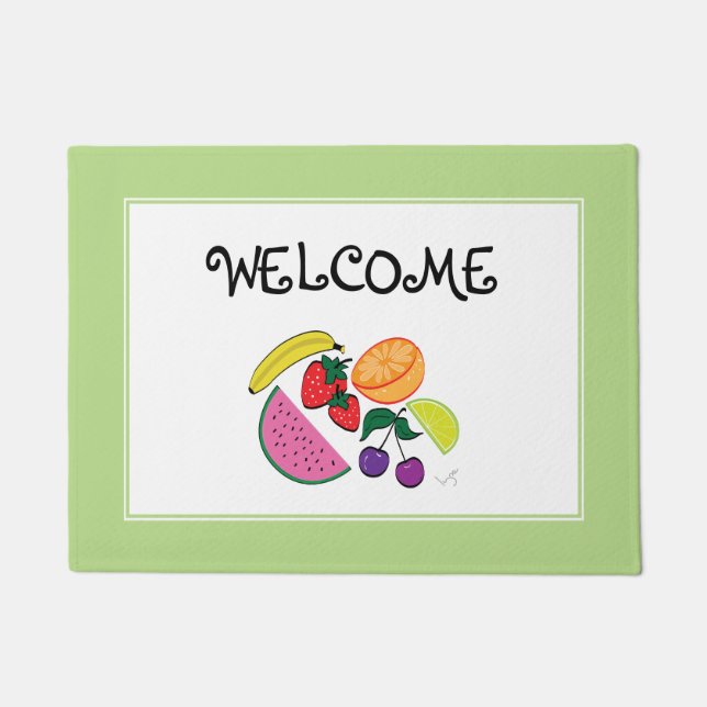 Colorful Fruit Summer, Fun, Cool Doormat (Front)