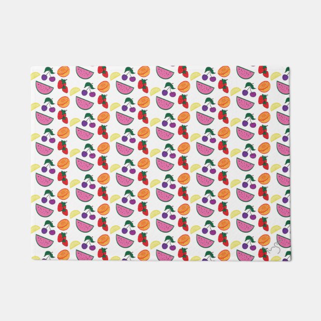 Colorful Fruit Summer Pattern, Cool Doormat (Front)