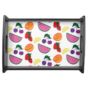 Colorful Fruit Summer Pattern, Cool Serving Tray