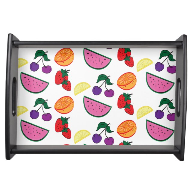 Colorful Fruit Summer Pattern, Cool Serving Tray (Front)