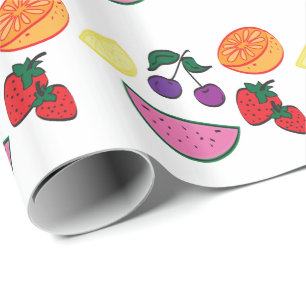 Colorful Fruit Summer Pattern, Cool Wrapping Paper